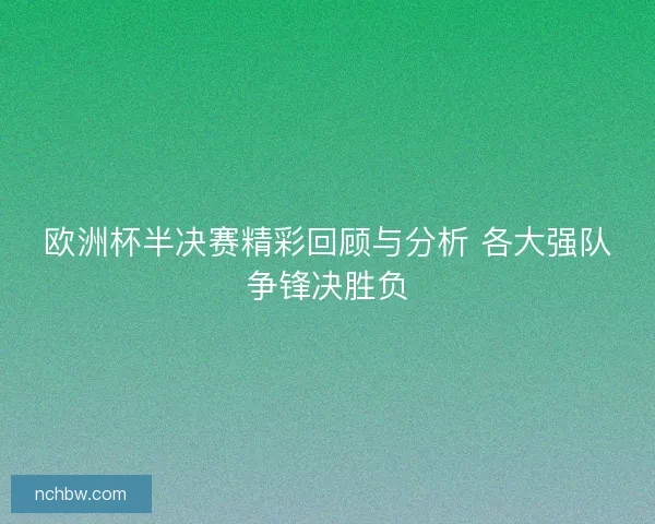 欧洲杯半决赛精彩回顾与分析 各大强队争锋决胜负 欧洲杯半决赛精彩回顾与分析 各大强队争锋决胜负
